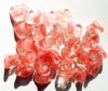 25 9mm Crystal Satin Pink Three Petal Flower Drop Beads